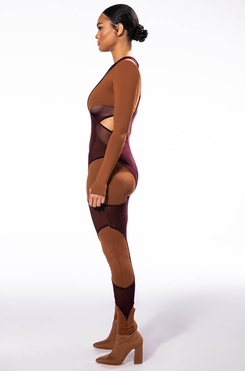 CATCH UP CUT OUT LAYERED JUMPSUIT