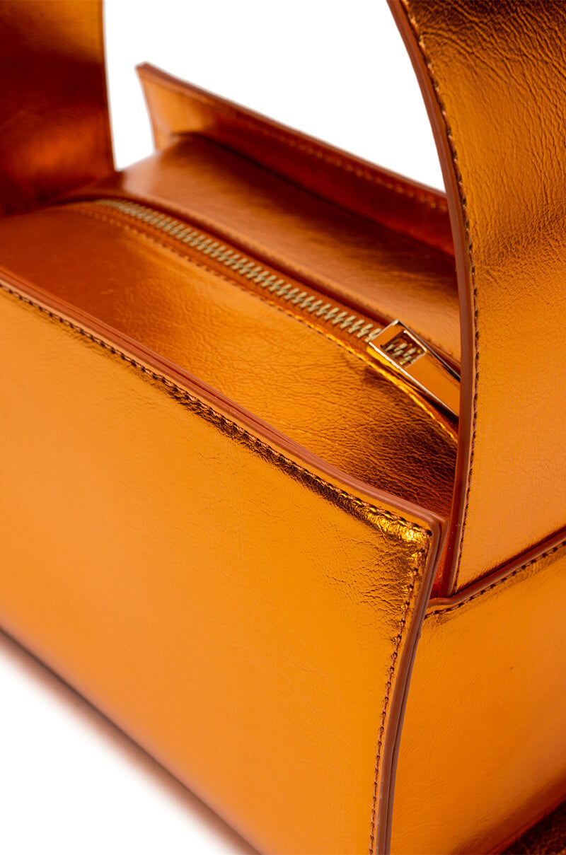 CHEERFUL ORANGE METALLIC BAG