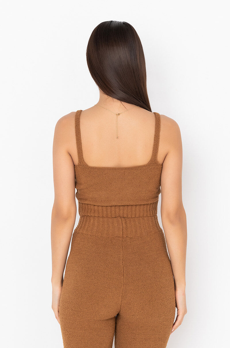CHILLIN AF COZY TANK CAMEL