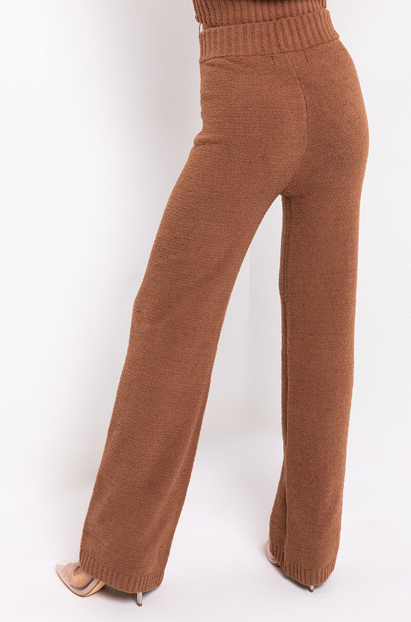 CHILLIN AF COZY WIDE LEG PANT CAMEL