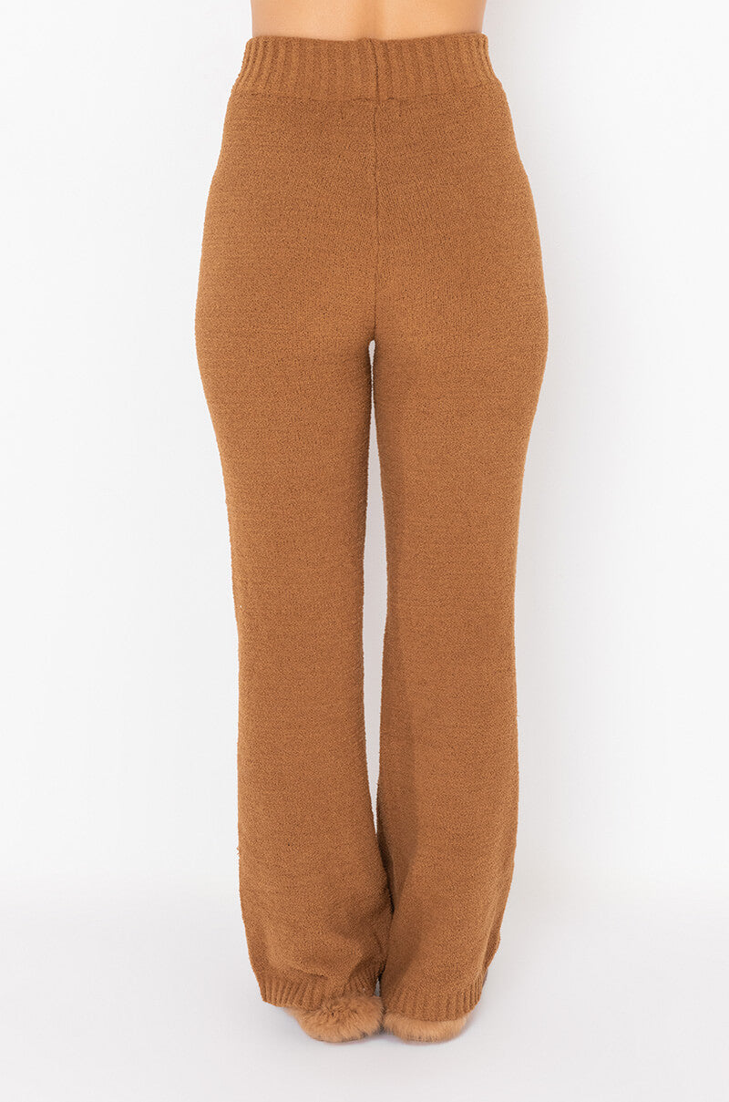 CHILLIN AF COZY WIDE LEG PANT CAMEL