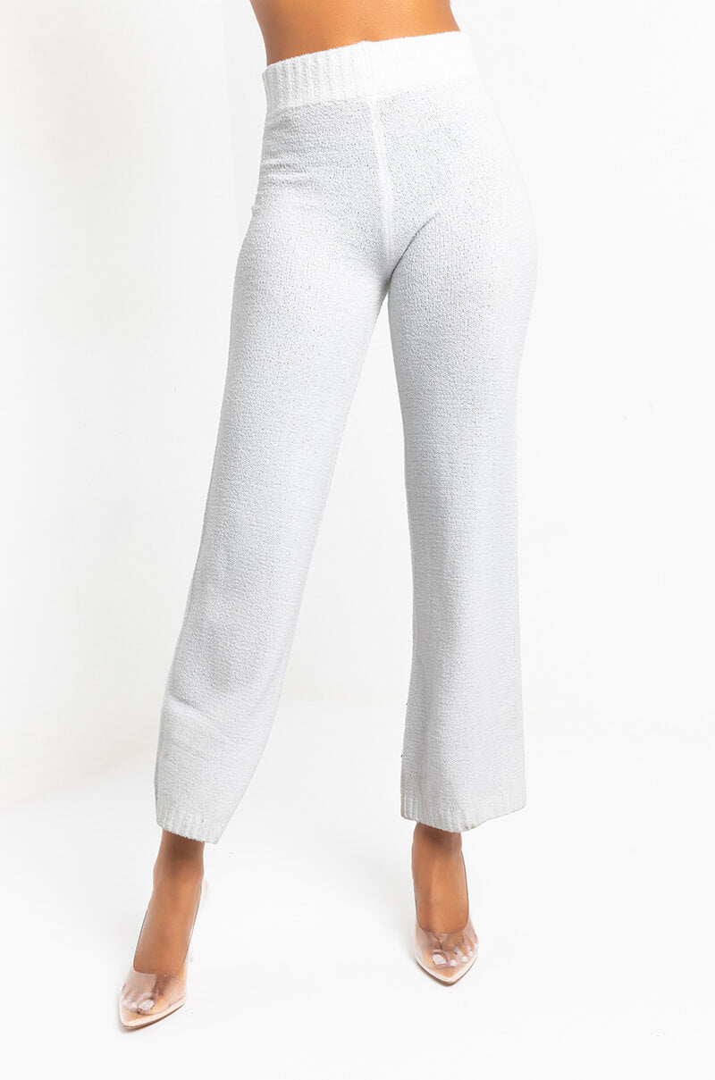 CHILLIN AF COZY WIDE LEG PANT IVORY