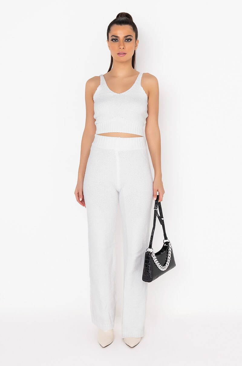 CHILLIN AF COZY WIDE LEG PANT IVORY