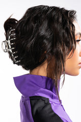 CHROME METAL BANANA HAIR CLAW