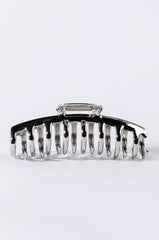 CHROME METAL BANANA HAIR CLAW