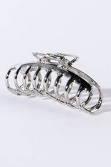 CHROME METAL BANANA HAIR CLAW