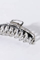 CHROME METAL BANANA HAIR CLAW