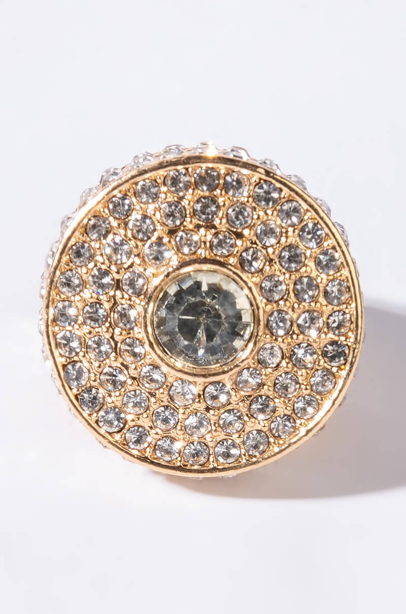 CIRCLE RHINESTONE COCKTAIL RING