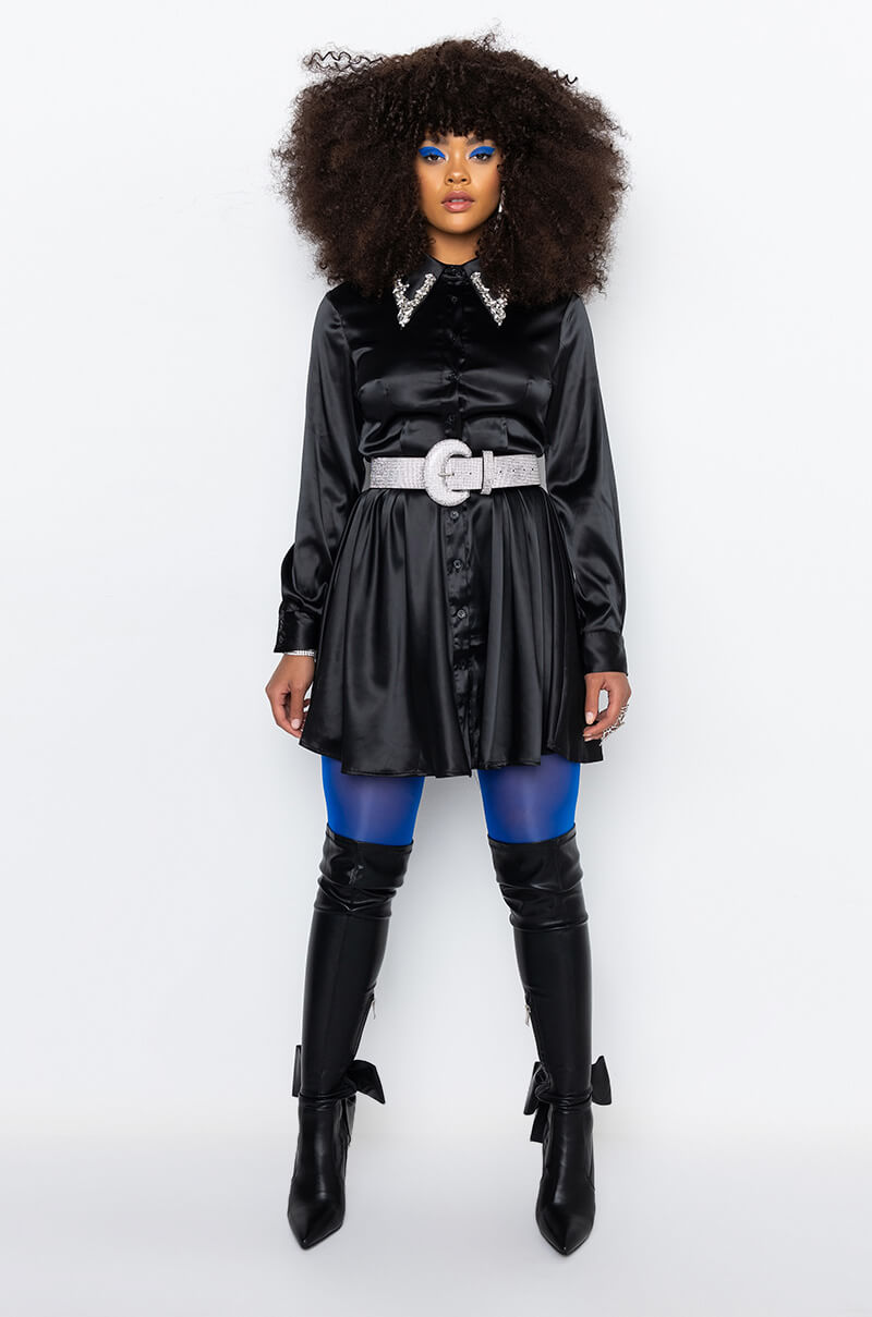 CLASSY BITCH BUTTON UP A LINE DRESS