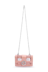 CLEAR NUDE EMBELLISHED PURSE