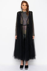 CLUB ANOTHER CLUB RHINESTONE TULLE TRENCH