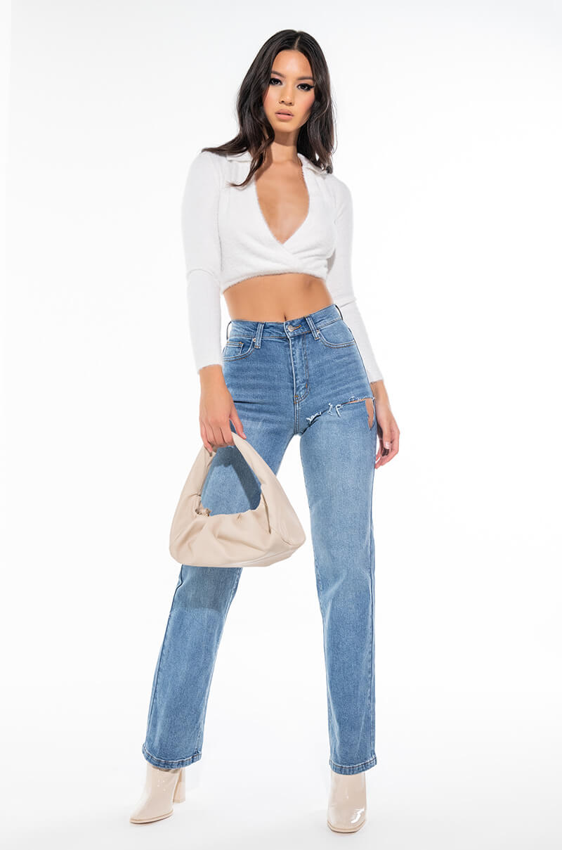 CLUELESS AF CROP SWEATER