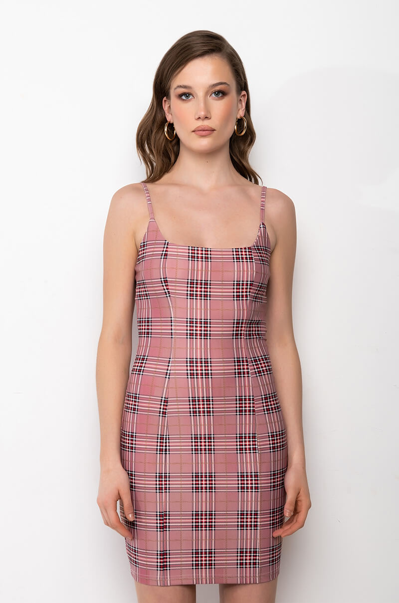 CLUELESS VIBES MINI TANK DRESS RED MULTI