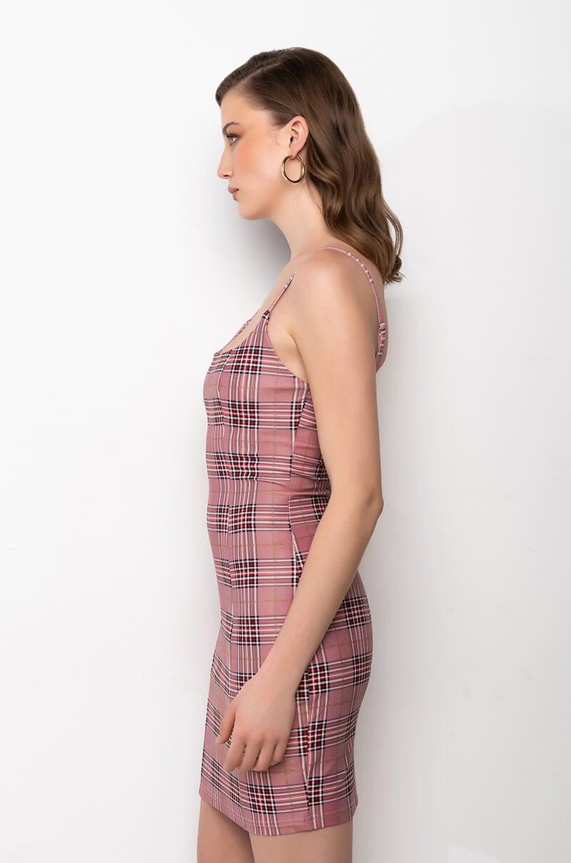 CLUELESS VIBES MINI TANK DRESS RED MULTI