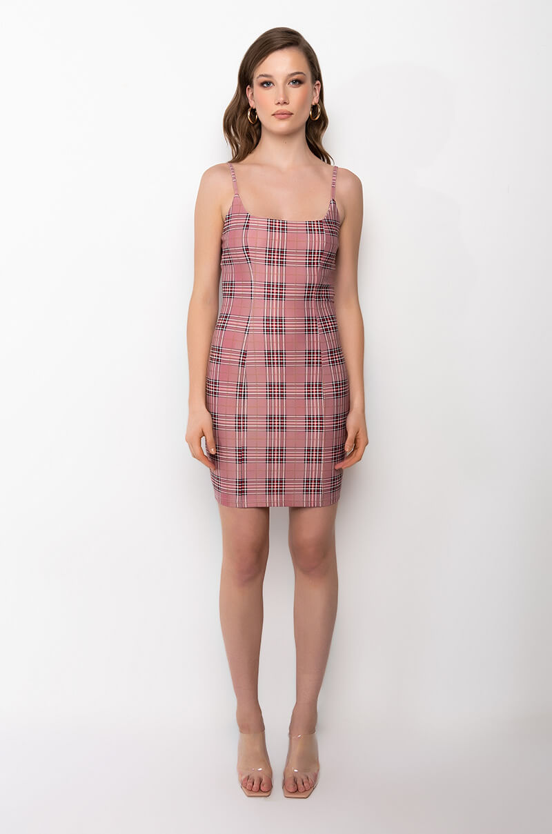 CLUELESS VIBES MINI TANK DRESS RED MULTI