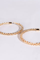 CLUSTERS GOLD 80MM RHINESTONE HOOPS