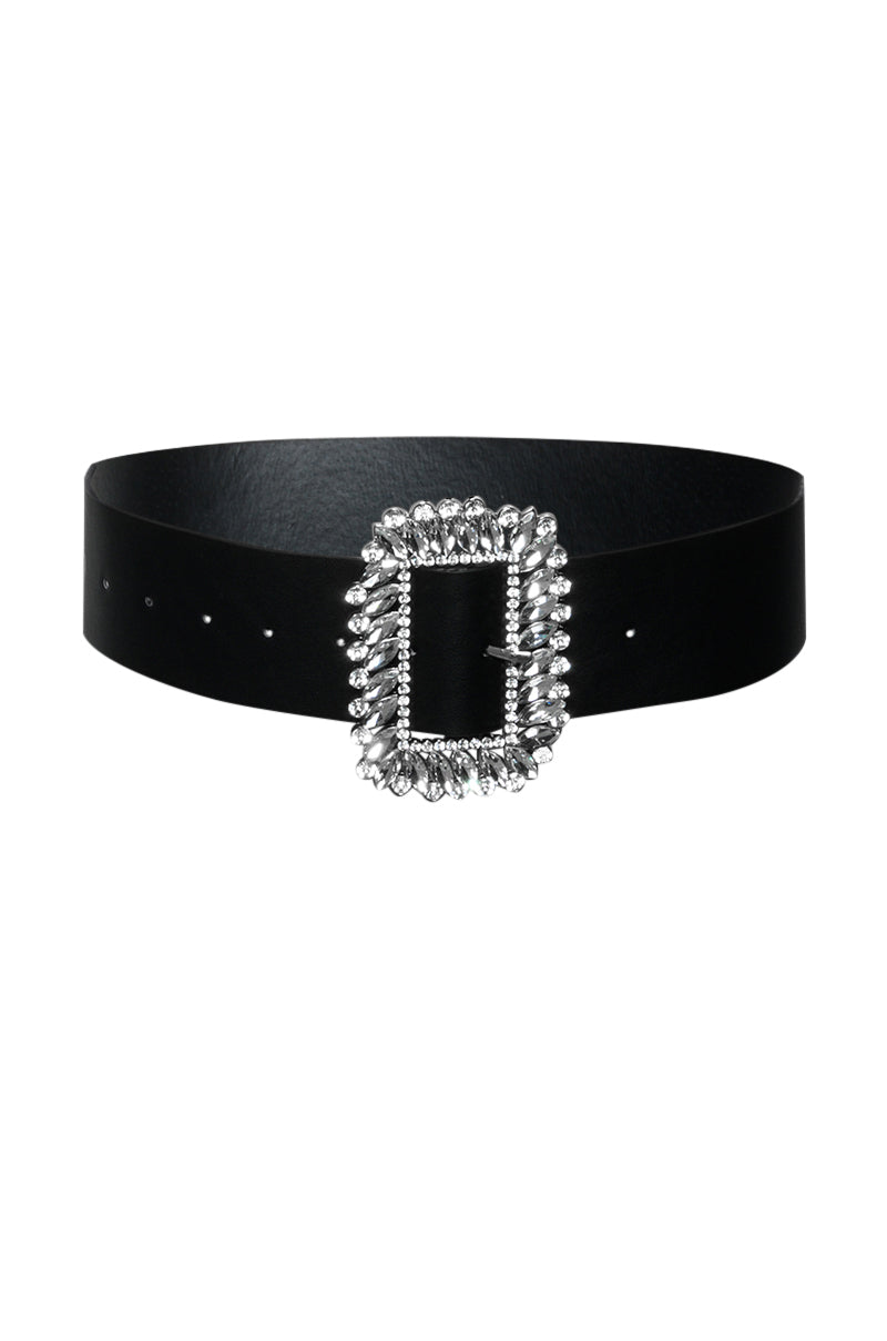 COLD HEART BLING BUCKET BELT