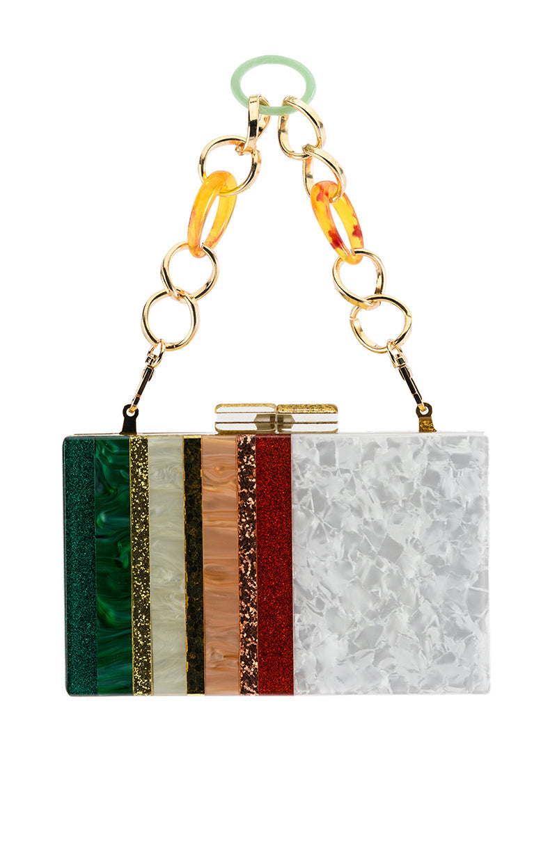 COLORFUL IMAGINATION ACRYLIC CLUTCH