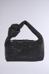 COME CLOSER RHINESTONE PURSE IN BLACK