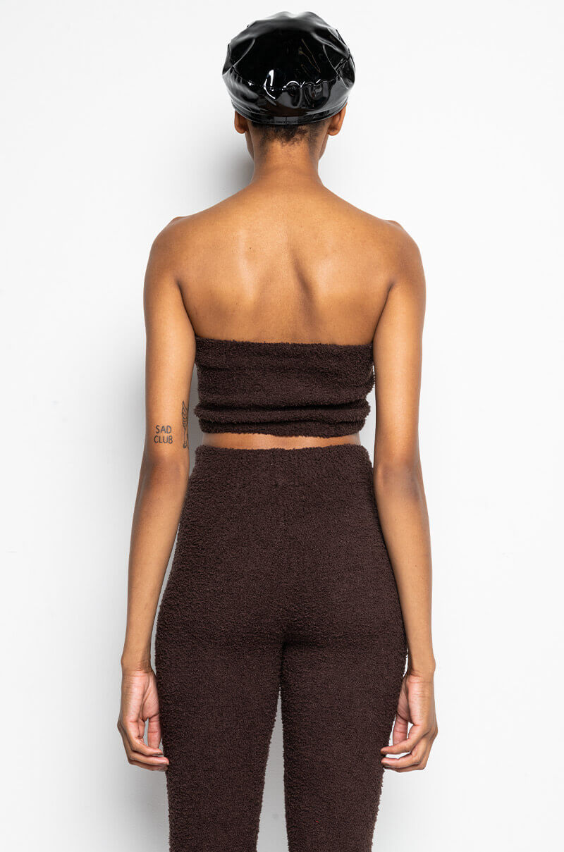 COME THROUGH COZY TUBE TOP DARK BROWN