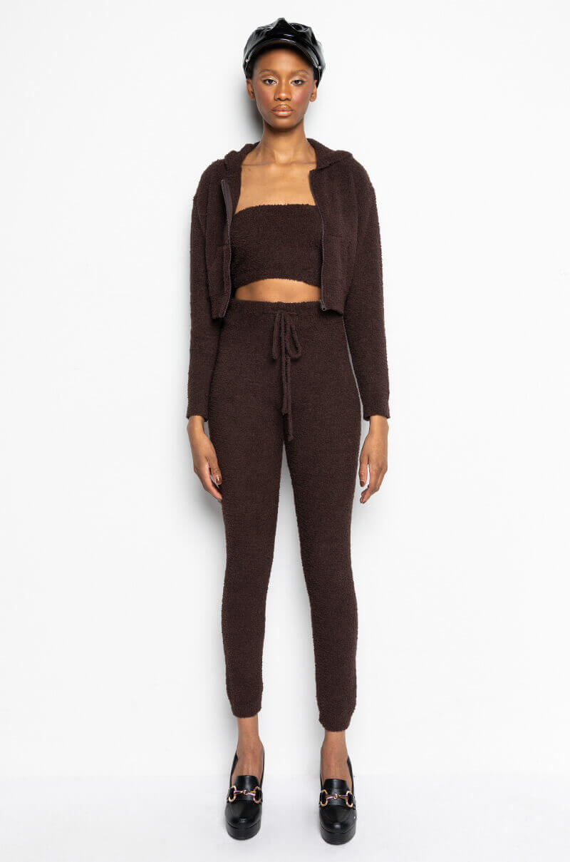 COME THROUGH COZY TUBE TOP DARK BROWN