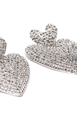 CROSS MY HEART EMBELLISHED EARRINGS