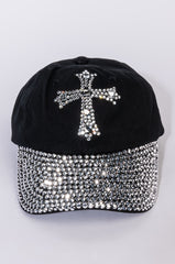 CROSS RHINESTONE HAT