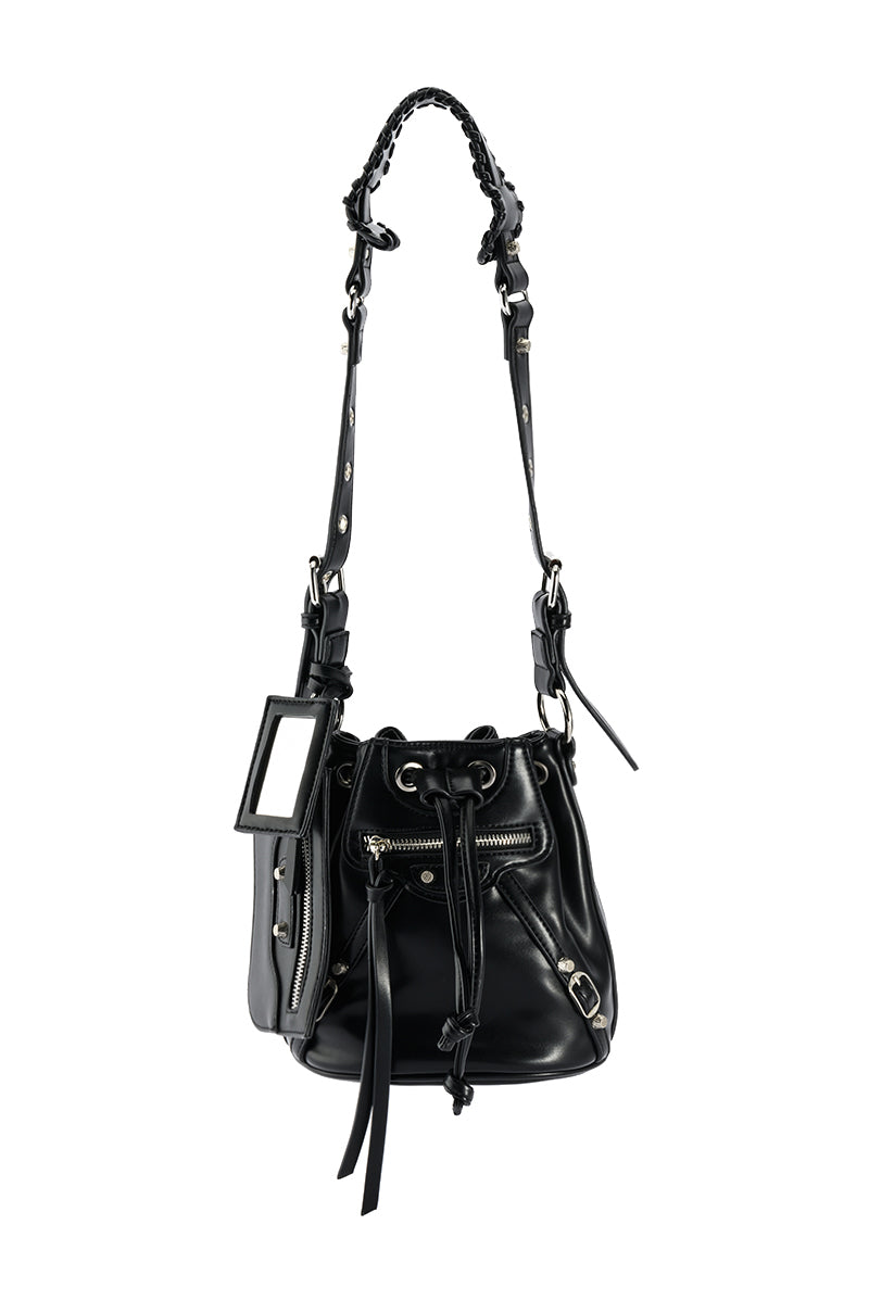 CRUSHWORTHY BLACK BUCKET BAG