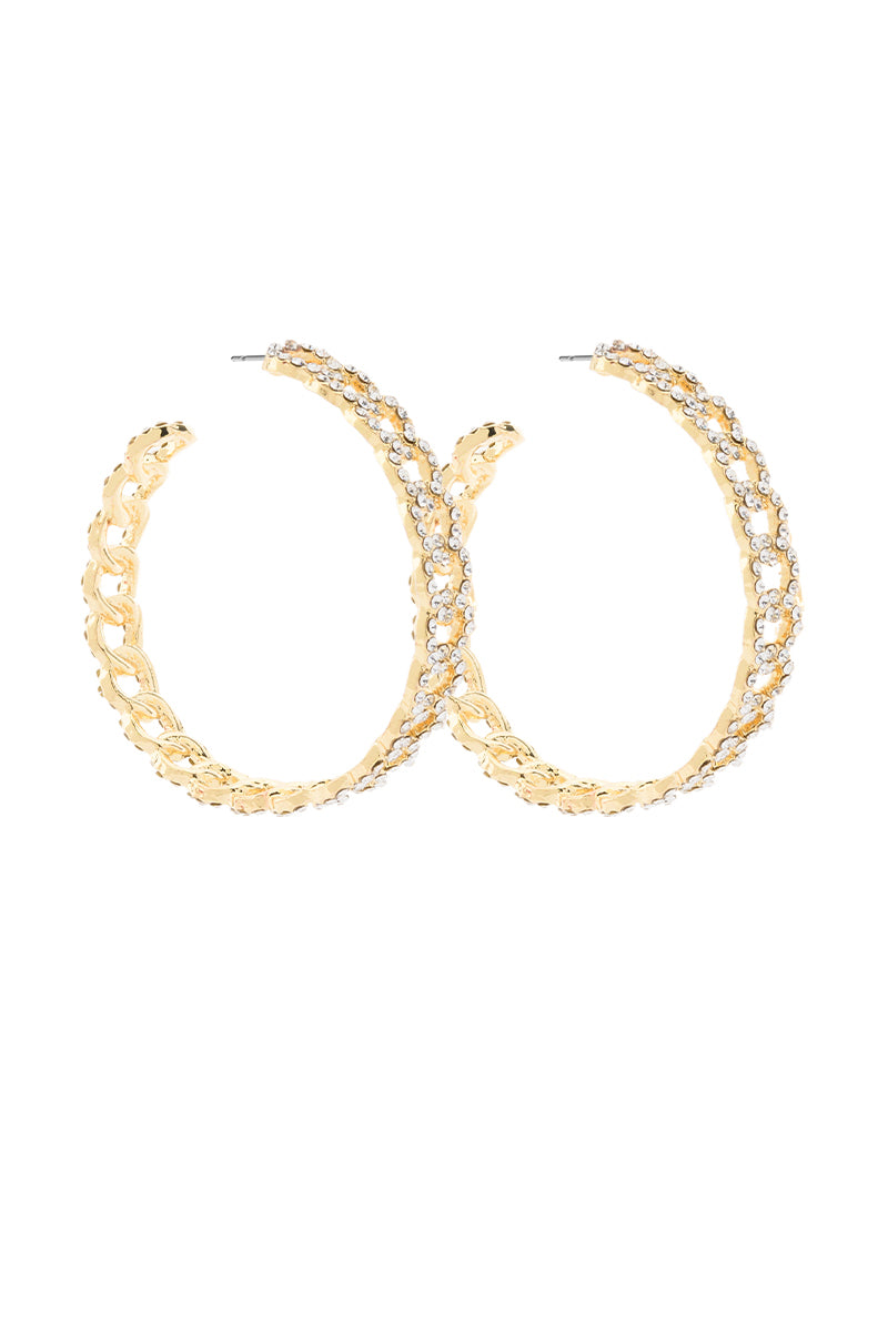 CUBAN GOLD PAVE HOOPS