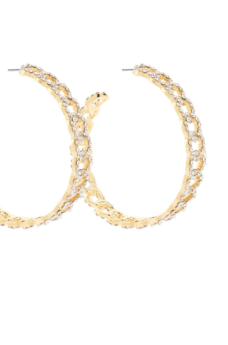 CUBAN GOLD PAVE HOOPS