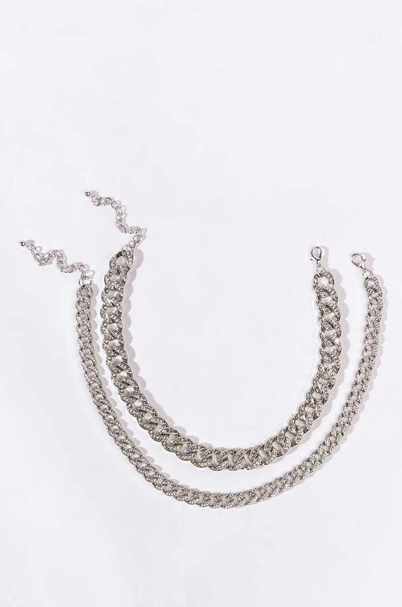 CUBANA SILVER CHAIN SET