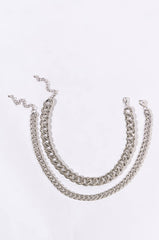 CUBANA SILVER CHAIN SET