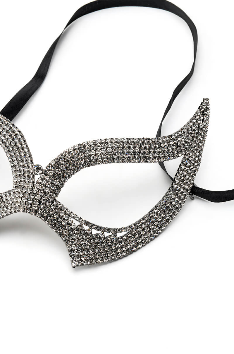 CELIA BLACK RHINESTONE MASK
