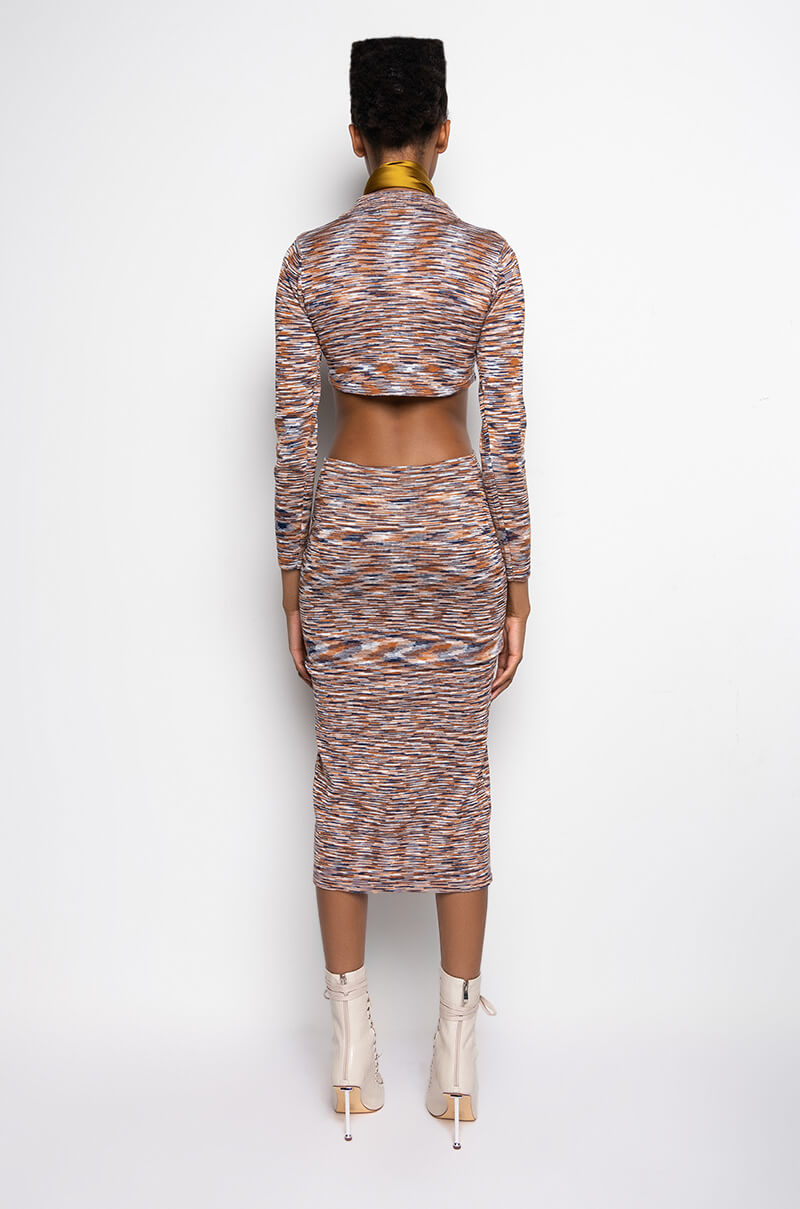 CUTIE MIX FABRIC SWEATER MINI DRESS