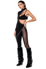 CYNTHIA KNIT EMBELLISHED BRA TOP