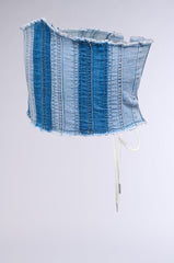 DENIM BABE UNDER BUST BELT IN BLUE MULTI