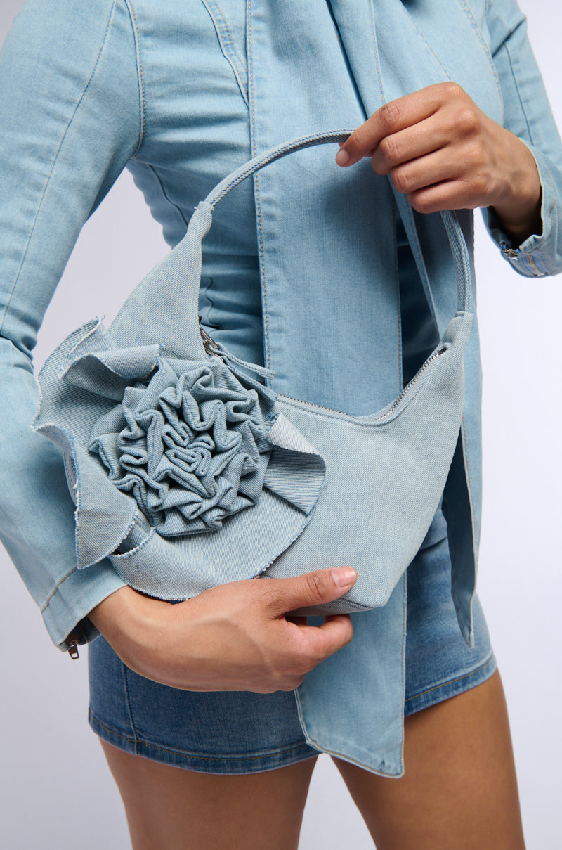 DENIM ROSETTE BAG