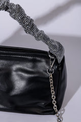 DESTINY RHINESTONE STRAP BLACK PURSE