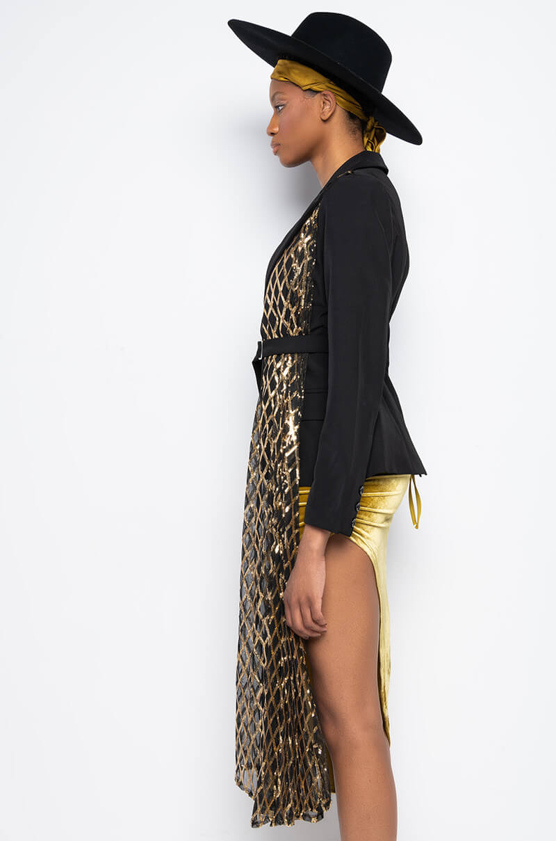 DIP IT LOW SEQUIN HYBRID BLAZER