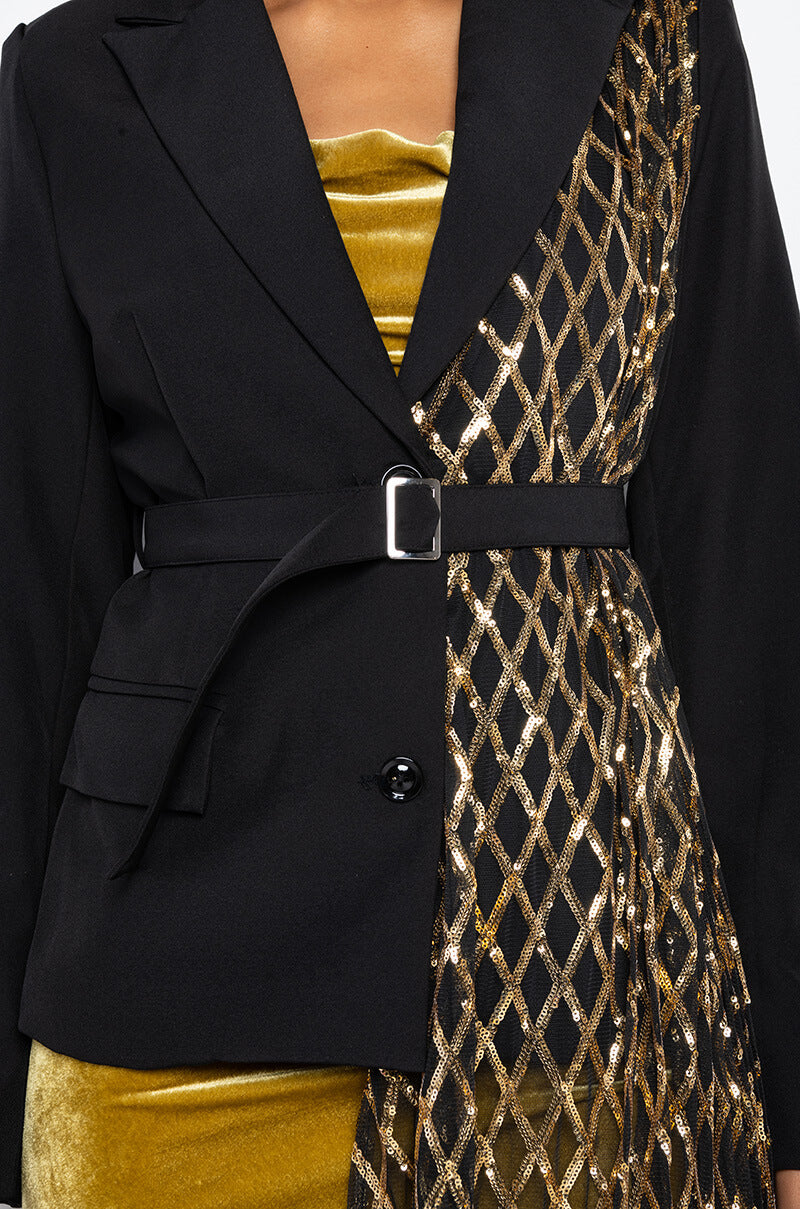 DIP IT LOW SEQUIN HYBRID BLAZER
