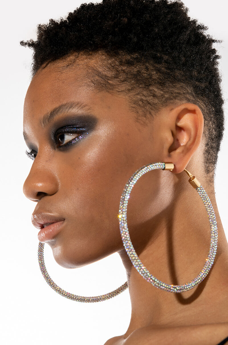 DISCLOSURE RHINESTONE CORD EARRINGS