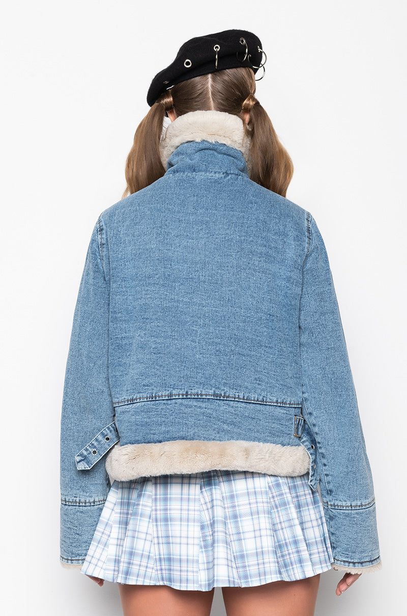 DISTRICT CONNECT DENIM FUR JACKET