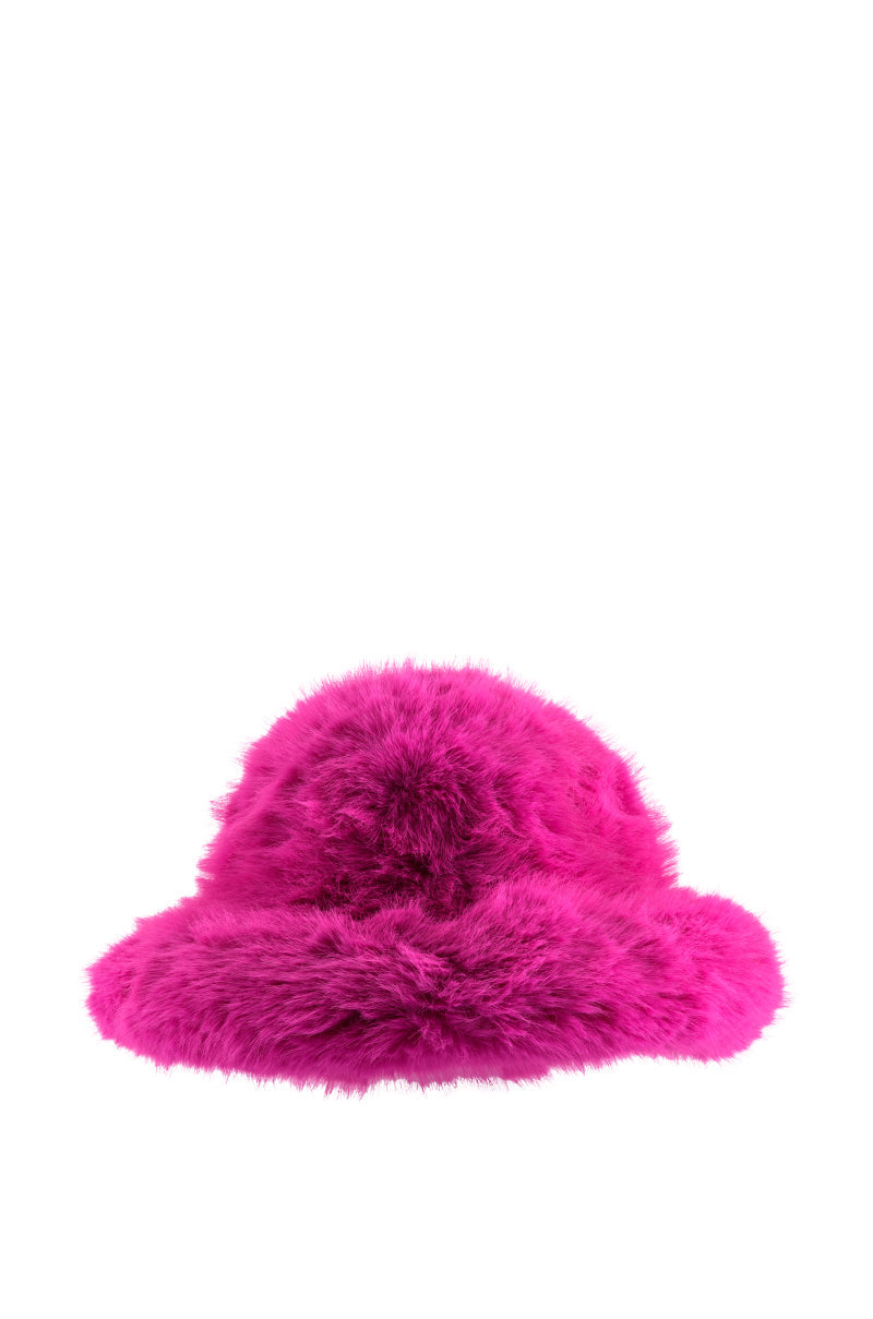 DIVINE FEMININE OVERSIZED FAUX FUR BUCKET HAT