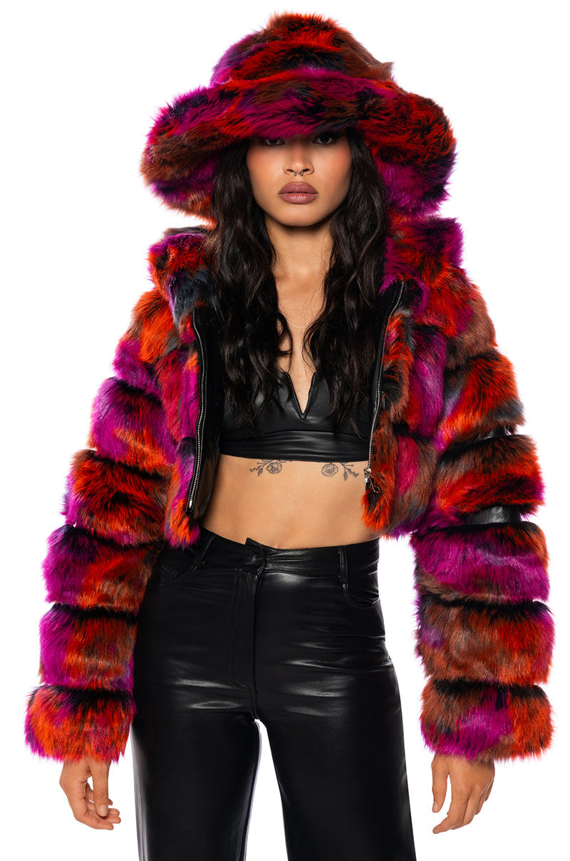 DIVINE FEMININE OVERSIZED FAUX FUR BUCKET HAT
