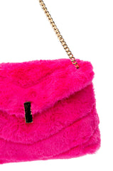 DIVINE FUCHSIA FAUX FUR PURSE