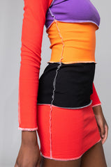 DON'T STOP NOW STITCH TRIM MINI DRESS