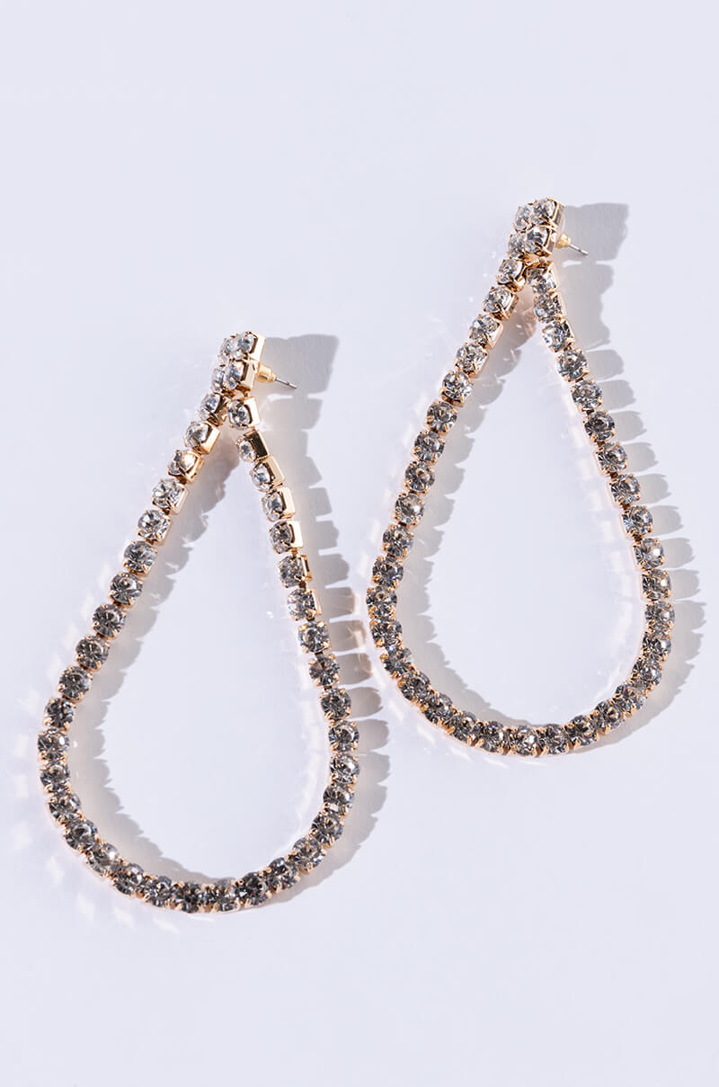 DRIP DROP RHINESTONE STATEMENT EARRINGS
