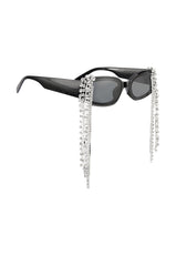 DRIP IN DIAMONDS RHINESTONE FRINGE SUNGLASSES