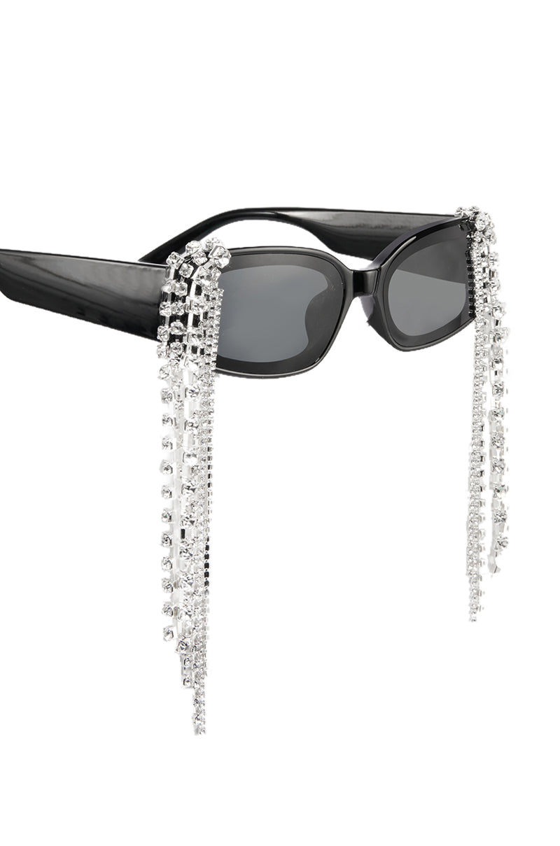 DRIP IN DIAMONDS RHINESTONE FRINGE SUNGLASSES