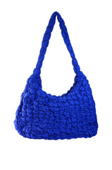 DUFFY RUCHED SHOULDER BAG IN BLUE